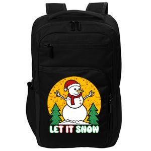 Let It Snow Tit Funny Christmas Snowman Impact Tech Backpack