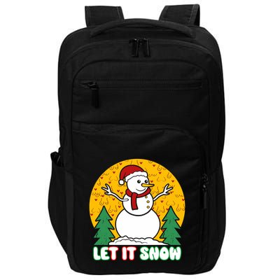 Let It Snow Tit Funny Christmas Snowman Impact Tech Backpack