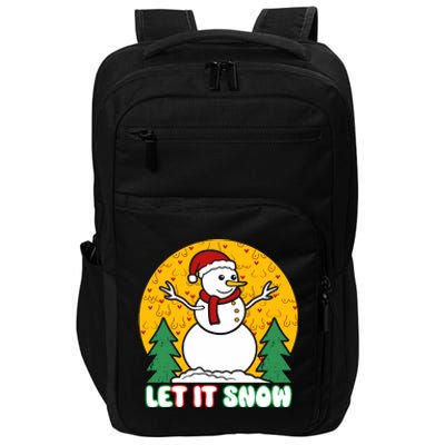 Let It Snow Tit Funny Christmas Snowman Impact Tech Backpack