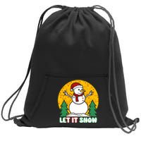 Let It Snow Tit Funny Christmas Snowman Sweatshirt Cinch Pack Bag