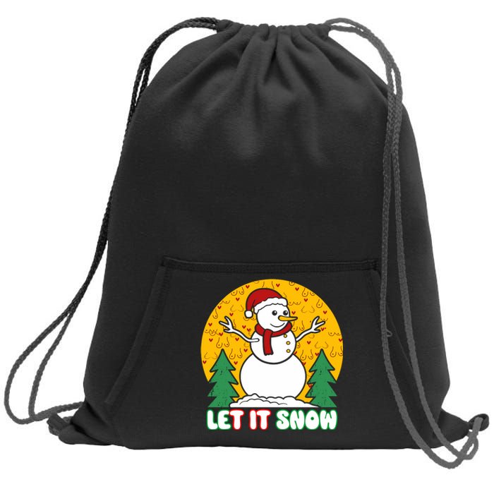 Let It Snow Tit Funny Christmas Snowman Sweatshirt Cinch Pack Bag