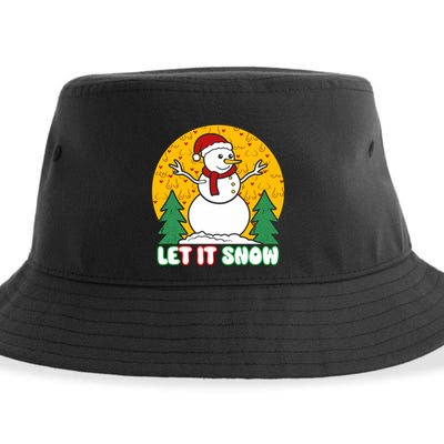 Let It Snow Tit Funny Christmas Snowman Sustainable Bucket Hat