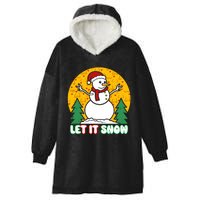 Let It Snow Tit Funny Christmas Snowman Hooded Wearable Blanket