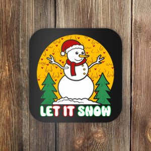 Let It Snow Tit Funny Christmas Snowman Coaster