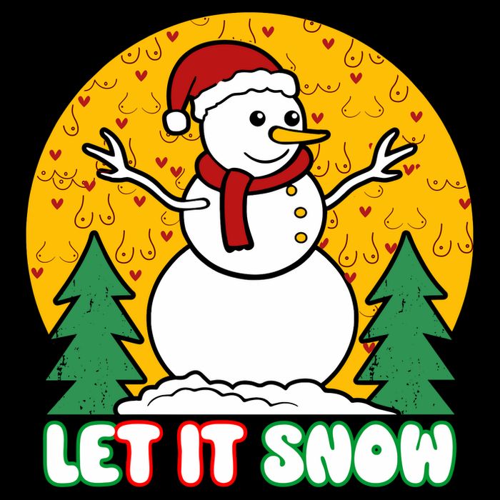 Let It Snow Tit Funny Christmas Snowman Drawstring Bag