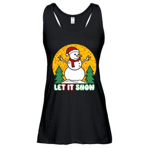 Let It Snow Tit Funny Christmas Snowman Ladies Essential Flowy Tank