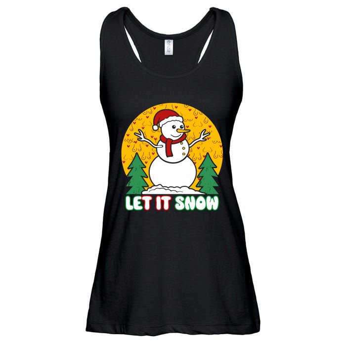 Let It Snow Tit Funny Christmas Snowman Ladies Essential Flowy Tank