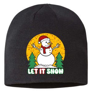 Let It Snow Tit Funny Christmas Snowman Sustainable Beanie