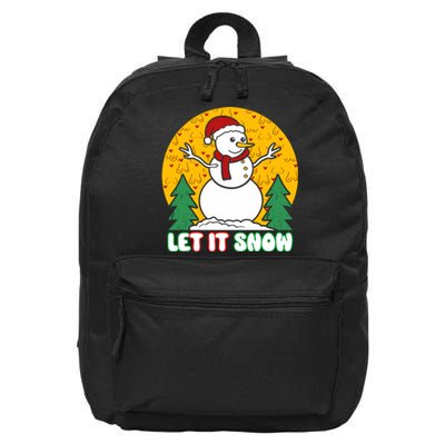 Let It Snow Tit Funny Christmas Snowman 16 in Basic Backpack