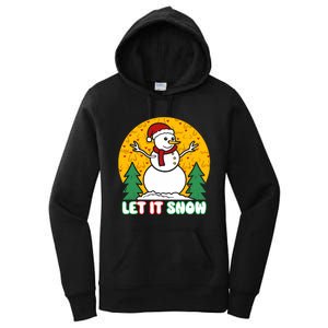 Let It Snow Tit Funny Christmas Snowman Women's Pullover Hoodie