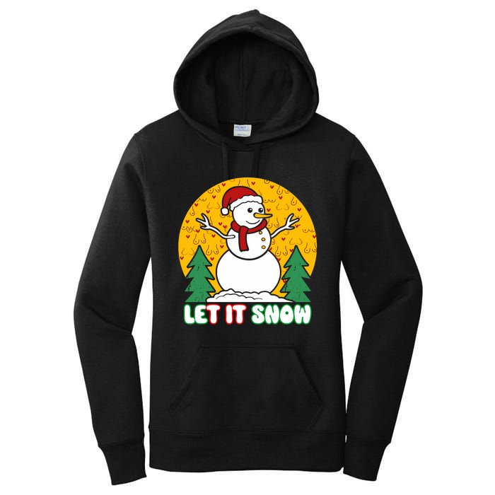 Let It Snow Tit Funny Christmas Snowman Women's Pullover Hoodie