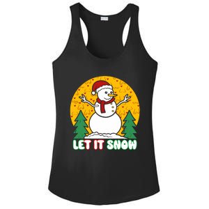 Let It Snow Tit Funny Christmas Snowman Ladies PosiCharge Competitor Racerback Tank