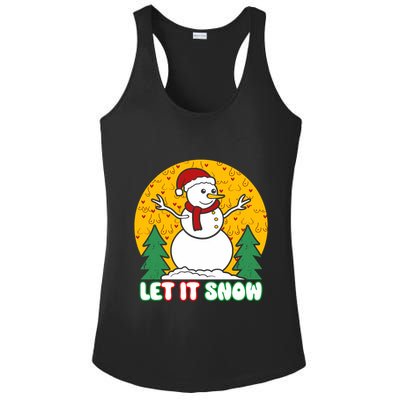 Let It Snow Tit Funny Christmas Snowman Ladies PosiCharge Competitor Racerback Tank