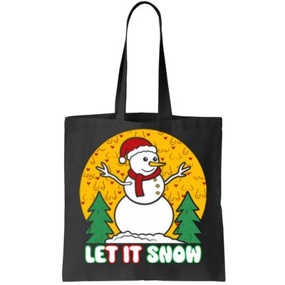 Let It Snow Tit Funny Christmas Snowman Tote Bag