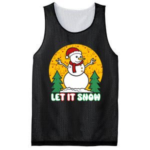 Let It Snow Tit Funny Christmas Snowman Mesh Reversible Basketball Jersey Tank