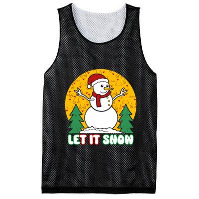 Let It Snow Tit Funny Christmas Snowman Mesh Reversible Basketball Jersey Tank