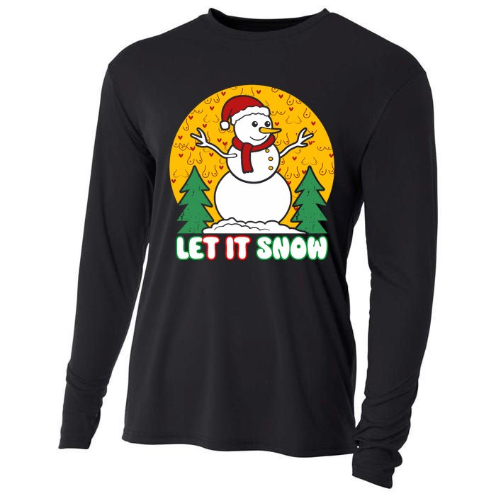 Let It Snow Tit Funny Christmas Snowman Cooling Performance Long Sleeve Crew