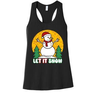 Let It Snow Tit Funny Christmas Snowman Women's Racerback Tank