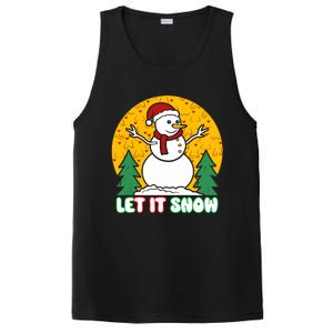 Let It Snow Tit Funny Christmas Snowman PosiCharge Competitor Tank