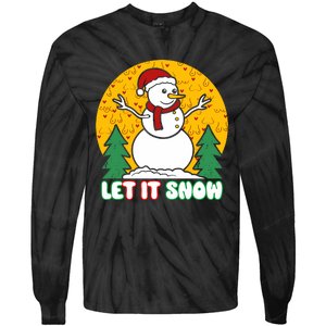 Let It Snow Tit Funny Christmas Snowman Tie-Dye Long Sleeve Shirt