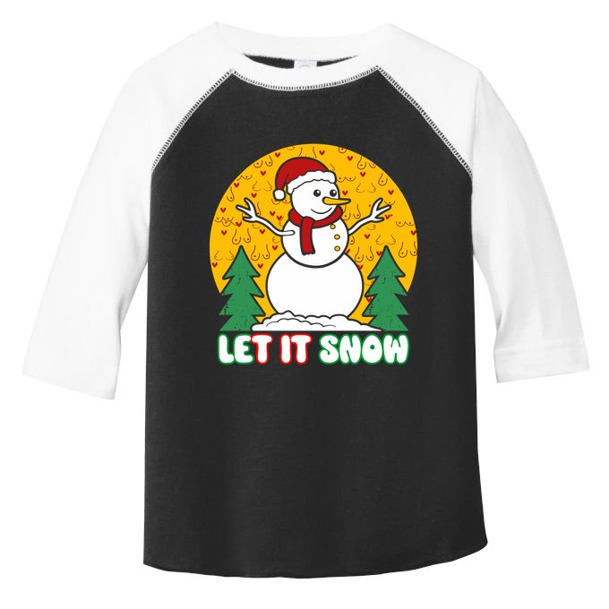 Let It Snow Tit Funny Christmas Snowman Toddler Fine Jersey T-Shirt