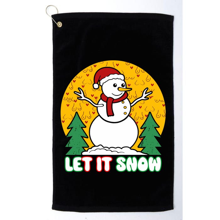 Let It Snow Tit Funny Christmas Snowman Golf Towel