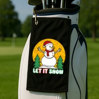 Let It Snow Tit Funny Christmas Snowman Golf Towel