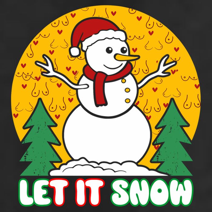 Let It Snow Tit Funny Christmas Snowman Golf Towel