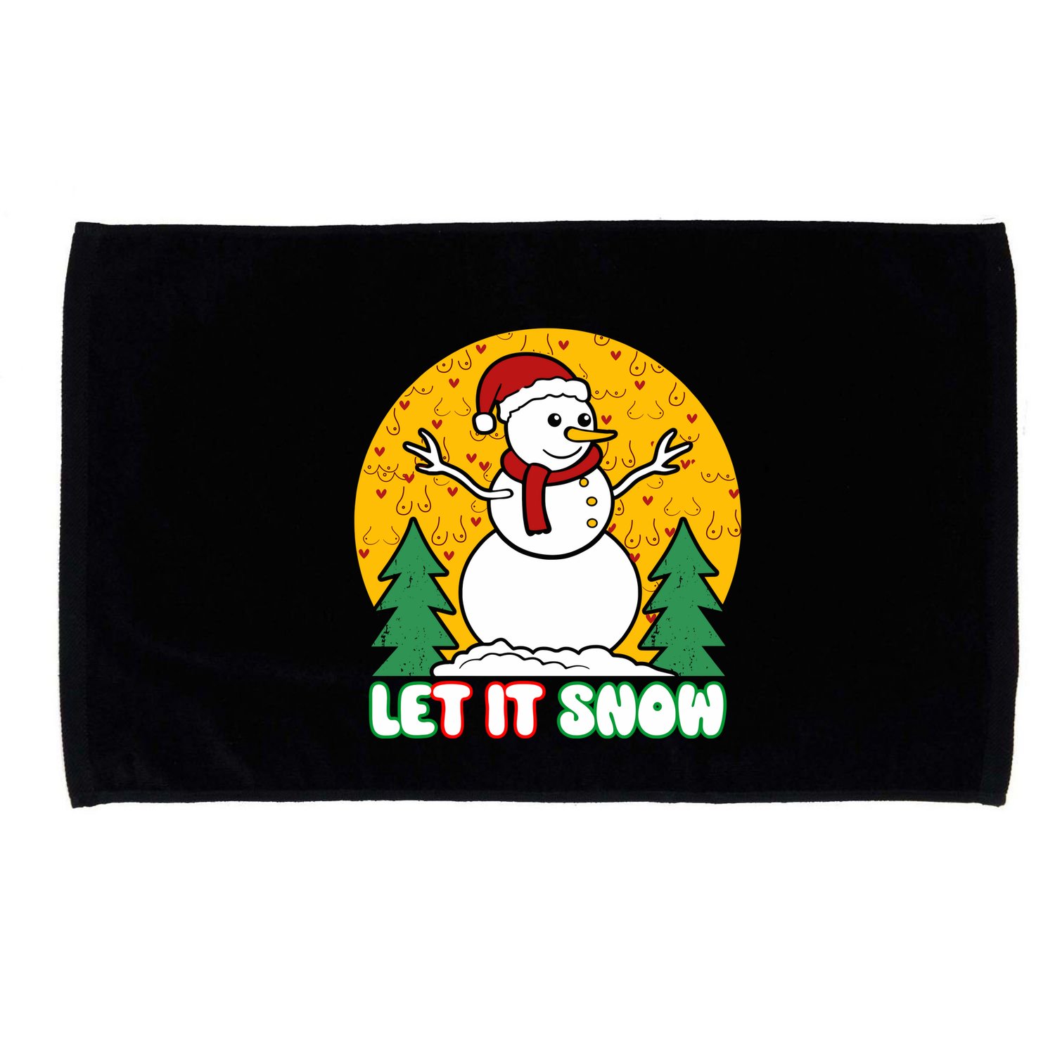 Let It Snow Tit Funny Christmas Snowman Microfiber Hand Towel