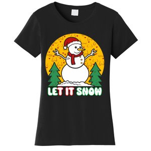 Let It Snow Tit Funny Christmas Snowman Women's T-Shirt