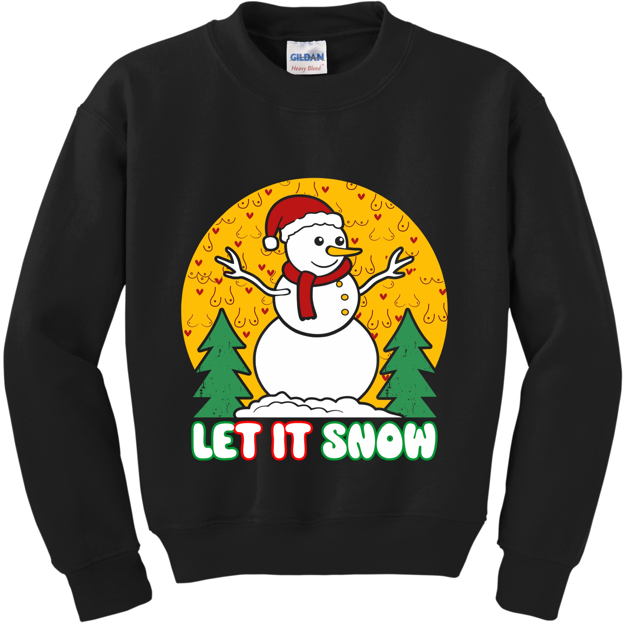Let It Snow Tit Funny Christmas Snowman Kids Sweatshirt
