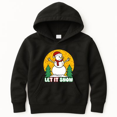 Let It Snow Tit Funny Christmas Snowman Kids Hoodie