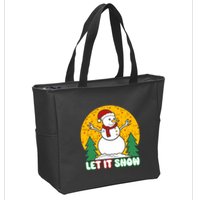 Let It Snow Tit Funny Christmas Snowman Zip Tote Bag