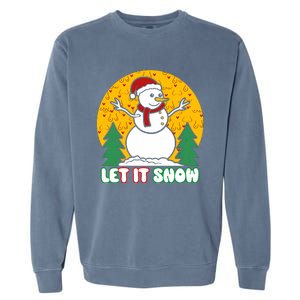 Let It Snow Tit Funny Christmas Snowman Garment-Dyed Sweatshirt