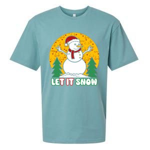 Let It Snow Tit Funny Christmas Snowman Sueded Cloud Jersey T-Shirt