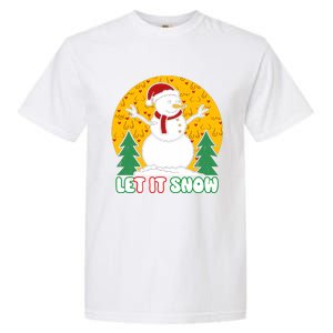 Let It Snow Tit Funny Christmas Snowman Garment-Dyed Heavyweight T-Shirt