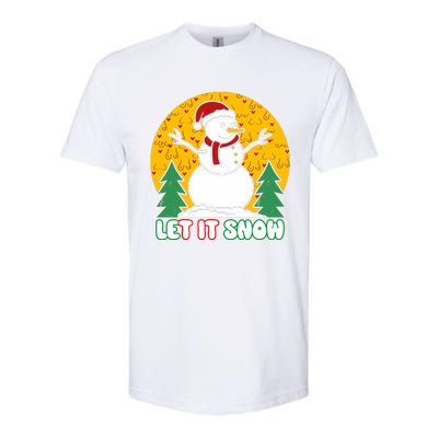 Let It Snow Tit Funny Christmas Snowman Softstyle® CVC T-Shirt