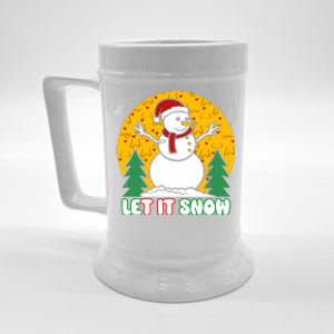 Let It Snow Tit Funny Christmas Snowman Beer Stein