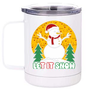 Let It Snow Tit Funny Christmas Snowman 12 oz Stainless Steel Tumbler Cup