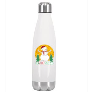 Let It Snow Tit Funny Christmas Snowman Stainless Steel Insulated Water Bottle