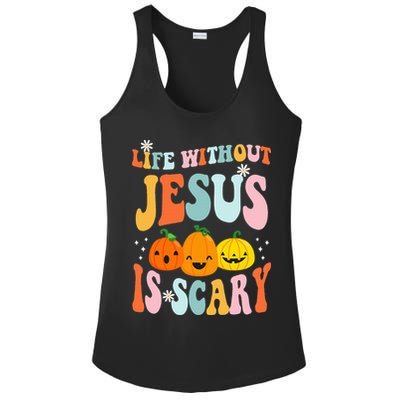 Life Is Scary Without Jesus Christian Faith Halloween Ladies PosiCharge Competitor Racerback Tank