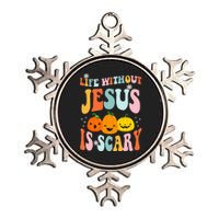 Life Is Scary Without Jesus Christian Faith Halloween Metallic Star Ornament