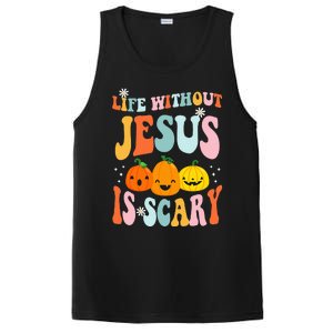 Life Is Scary Without Jesus Christian Faith Halloween PosiCharge Competitor Tank