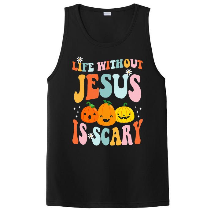 Life Is Scary Without Jesus Christian Faith Halloween PosiCharge Competitor Tank