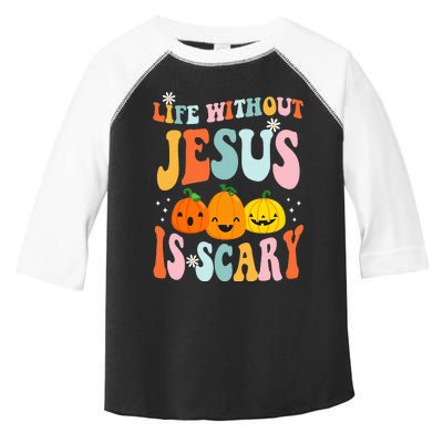 Life Is Scary Without Jesus Christian Faith Halloween Toddler Fine Jersey T-Shirt