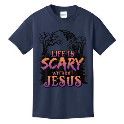 Life Is Scary Without Jesus Halloween Costume Gift Kids T-Shirt