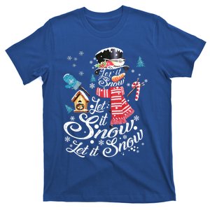 Let It Snow Christmas Gift Snow With Snowflakes And Gloves Gift T-Shirt