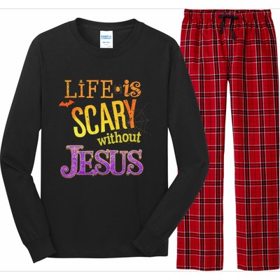 Life Is Scary Jesus Halloween Faith Costume Event Long Sleeve Pajama Set