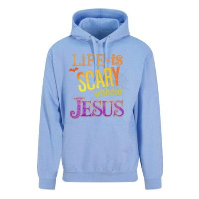 Life Is Scary Jesus Halloween Faith Costume Event Unisex Surf Hoodie