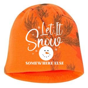 Let It Snow Somewhere Else Funny Winter Hater Ugly Christmas Gift Kati - Camo Knit Beanie